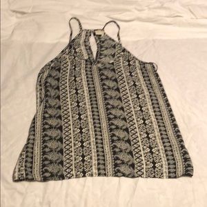 Small black and white patterned tank